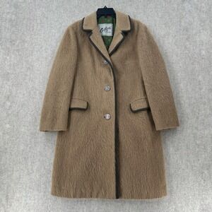 VTG Austria Furry Coat Coatique International Women MEDIUM Trench Jacket Peacoat